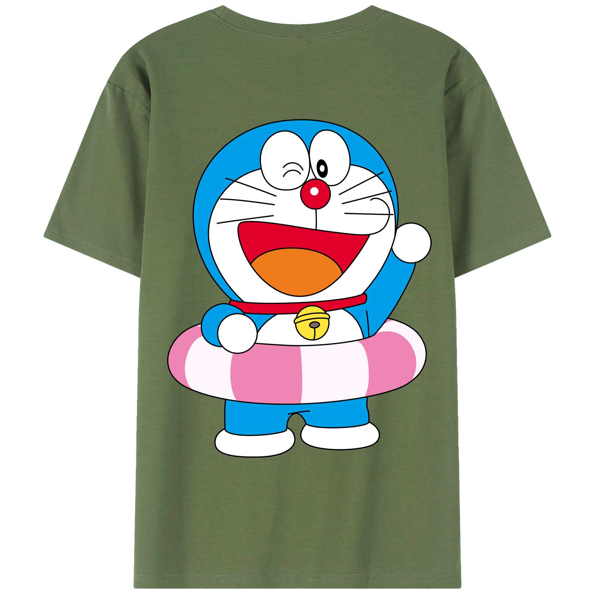 （画像用） ドラえもん Doraemon 綿100％ メンズ半袖Tシャツ（バックプリント） 通気性